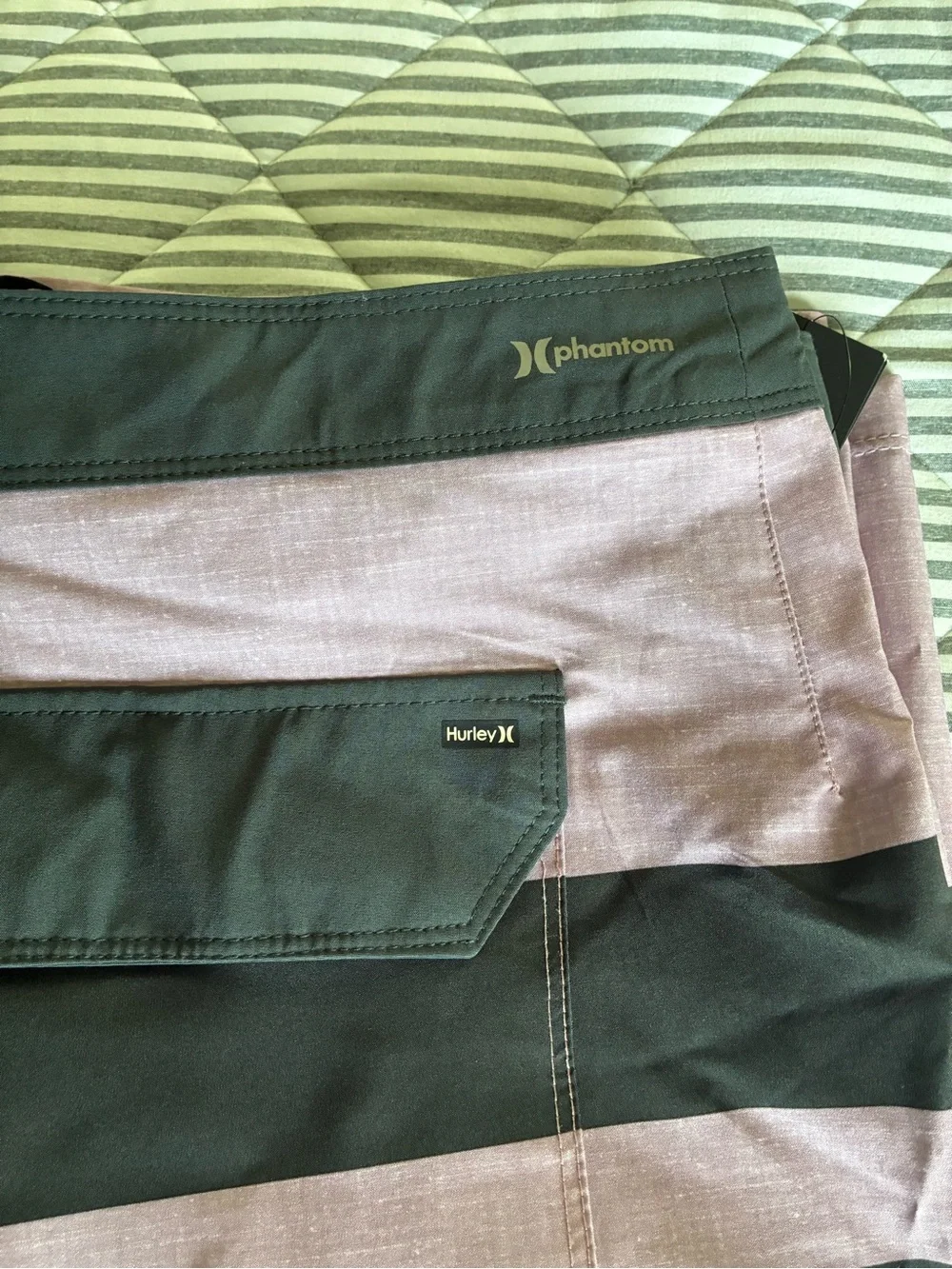 Hurley Men’s Lavender Boardshorts with Black Stripes
